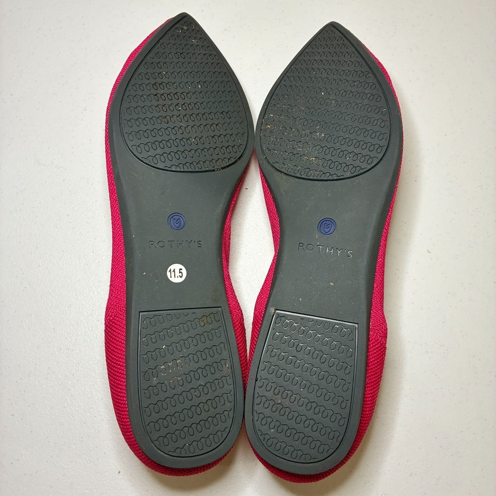 Rothy's The Point Flats Women's Size 11.5 Pink Slip On Pointed Toe Party Office - Picture 6 of 8